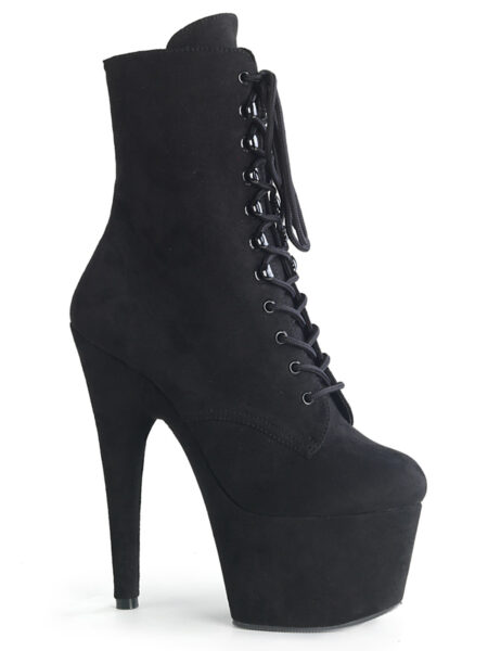 7" Heel, 2 3/4" PF Lace-Up Ankle Boot, Side Zip
