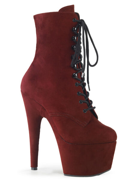 7" Heel, 2 3/4" PF Lace-Up Ankle Boot, Side Zip