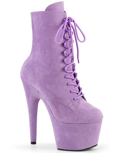 7" Heel, 2 3/4" PF Lace-Up Ankle Boot, Side Zip
