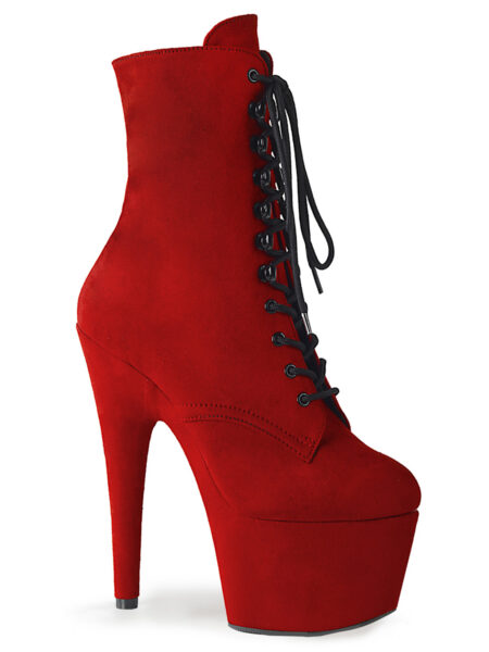 7" Heel, 2 3/4" PF Lace-Up Ankle Boot, Side Zip