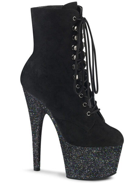 7" Heel, 2 3/4" PF Lace-Up Front Ankle Boot, Side Zip