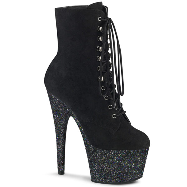 7" Heel, 2 3/4" PF Lace-Up Front Ankle Boot, Side Zip
