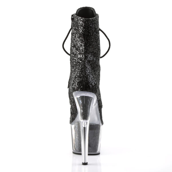 7" Heel, 2 3/4" PF Lace-Up Glitter Ankle Boot, Side Zip - Image 4
