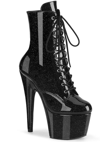 7" Heel, 2 3/4" PF Lace-Up Front Ankle Boot, Side Zip