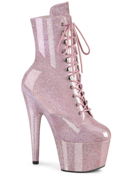 7" Heel, 2 3/4" PF Lace-Up Front Ankle Boot, Side Zip