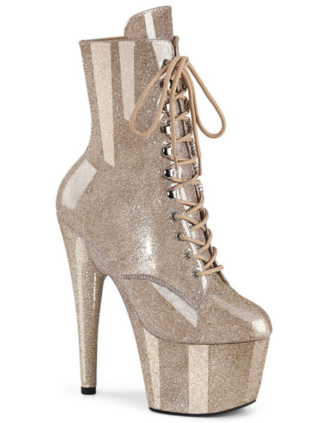 7" Heel, 2 3/4" PF Lace-Up Front Ankle Boot, Side Zip