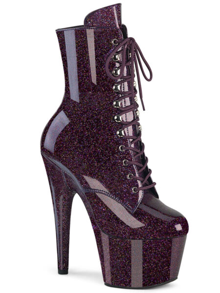 7" Heel, 2 3/4" PF Lace-Up Front Ankle Boot, Side Zip