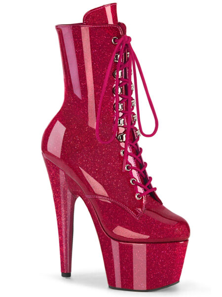 7" Heel, 2 3/4" PF Lace-Up Front Ankle Boot, Side Zip