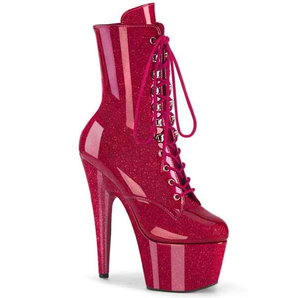 7" Heel, 2 3/4" PF Lace-Up Front Ankle Boot, Side Zip