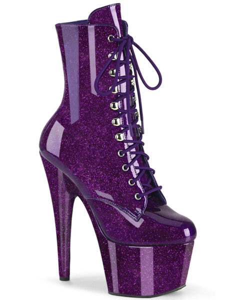 7" Heel, 2 3/4" PF Lace-Up Front Ankle Boot, Side Zip
