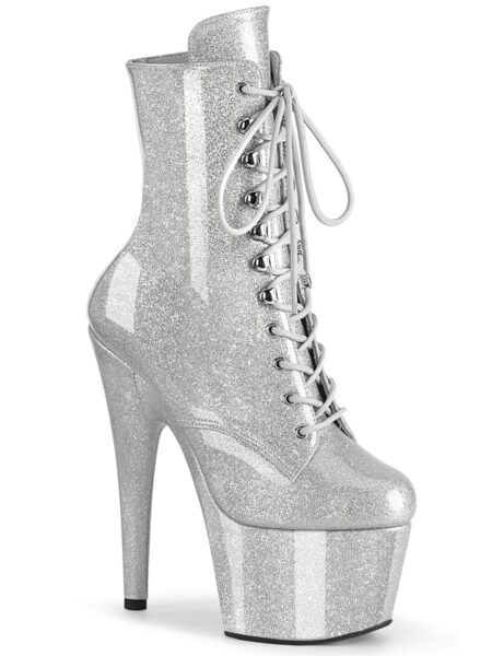 7" Heel, 2 3/4" PF Lace-Up Front Ankle Boot, Side Zip