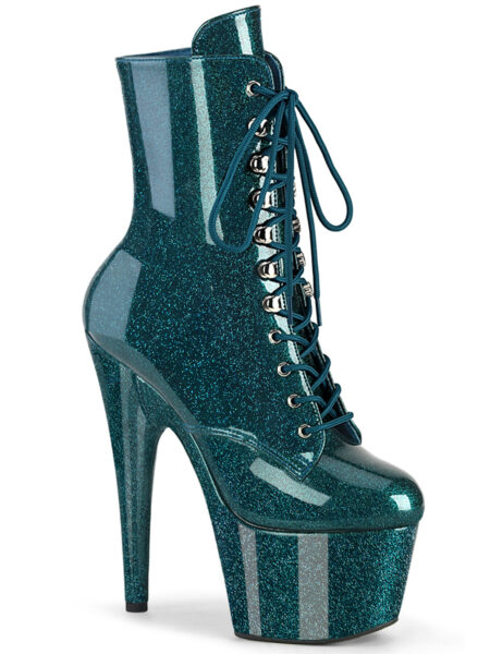 7" Heel, 2 3/4" PF Lace-Up Front Ankle Boot, Side Zip