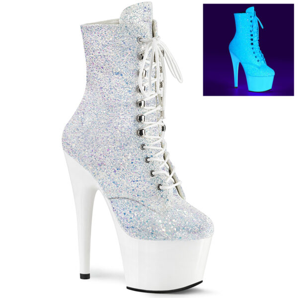 7" Heel, 2 3/4" PF Lace-Up Front Ankle Boot, Side Zip