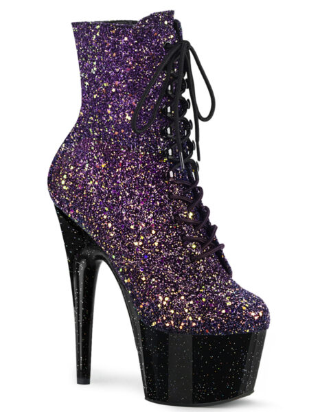 7" Heel, 2 3/4" PF Lace-Up Front Ankle Boot, Side Zip