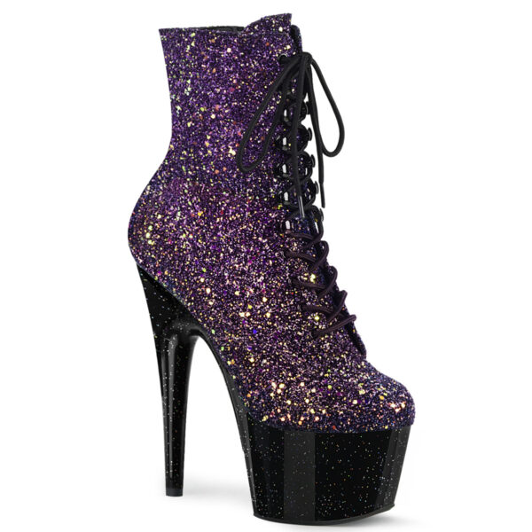 7" Heel, 2 3/4" PF Lace-Up Front Ankle Boot, Side Zip