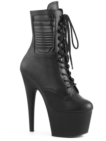 7" Heel, 2 3/4" PF Lace-Up Front Ankle Boot, Side Zip