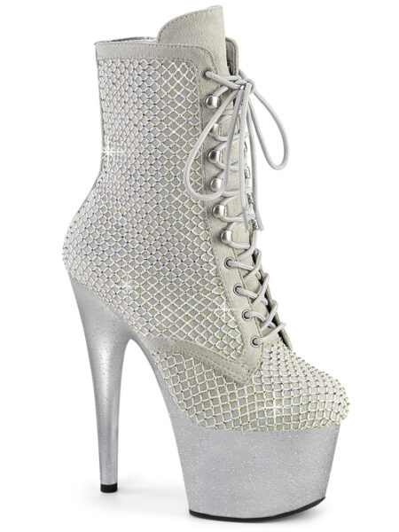 7" Heel, 2 3/4" PF Lace-Up RS Mesh Ankle Boot, Side Zip