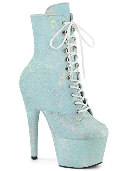 7" Heel, 2 3/4" PF Lace-Up Front Ankle Boot, Side Zip