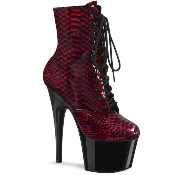 **7" Heel, 2 3/4" PF Lace-Up Front Ankle Boot, Side Zip