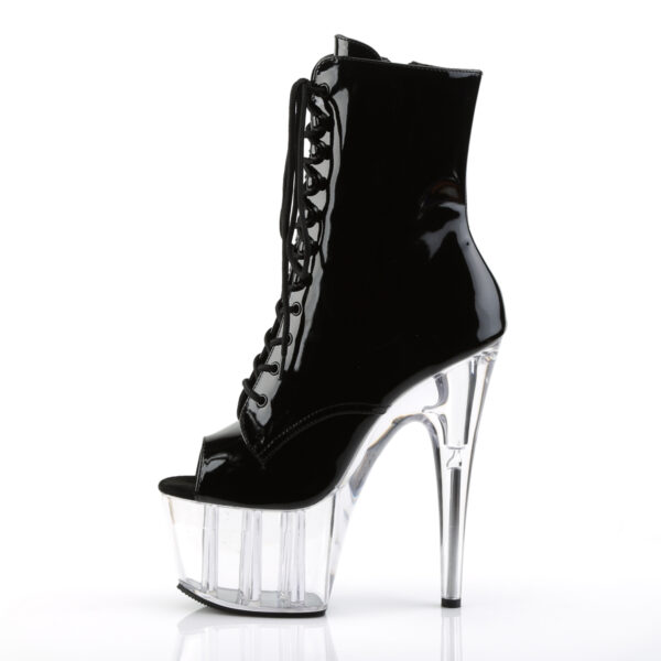 7" Heel, 2 3/4" PF Peep Toe Lace-Up Ankle Boot, Side Zip - Image 3