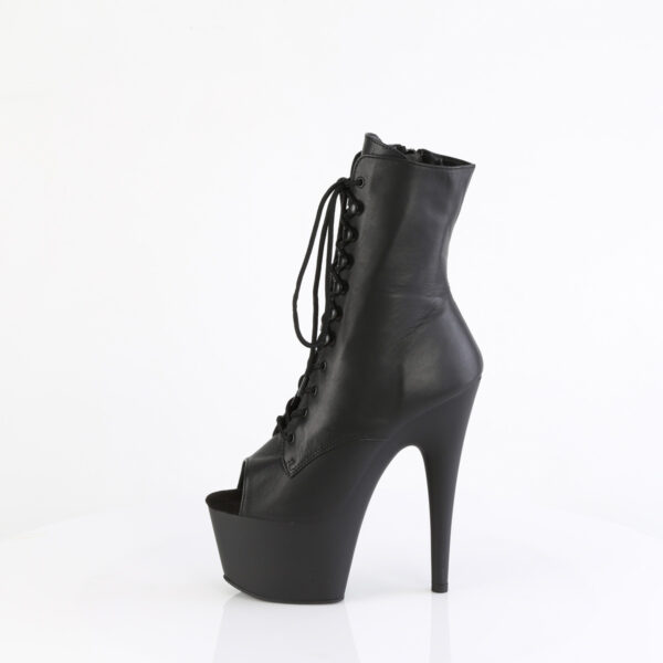 7" Heel, 2 3/4" PF Peep Toe Lace-Up Ankle Boot, Side Zip - Image 3