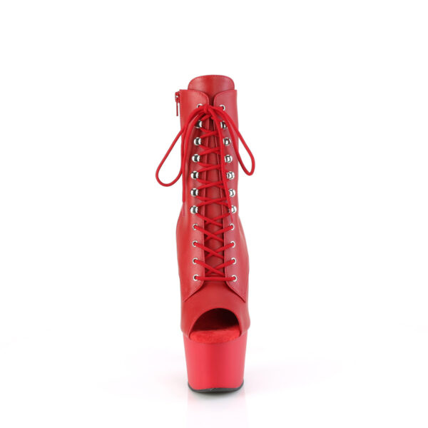 7" Heel, 2 3/4" PF Peep Toe Lace-Up Ankle Boot, Side Zip - Image 2