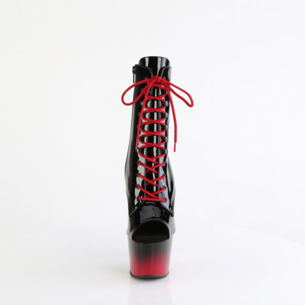 7" Heel, 2 3/4" PF Peep Toe Lace-Up Ankle Boot, Side Zip - Image 2