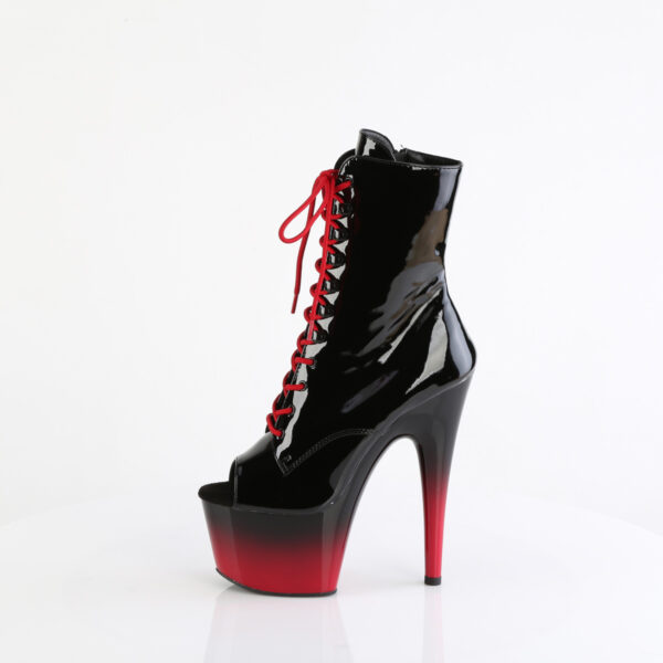7" Heel, 2 3/4" PF Peep Toe Lace-Up Ankle Boot, Side Zip - Image 3