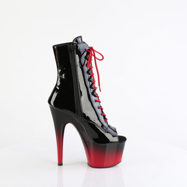 7" Heel, 2 3/4" PF Peep Toe Lace-Up Ankle Boot, Side Zip - Image 5