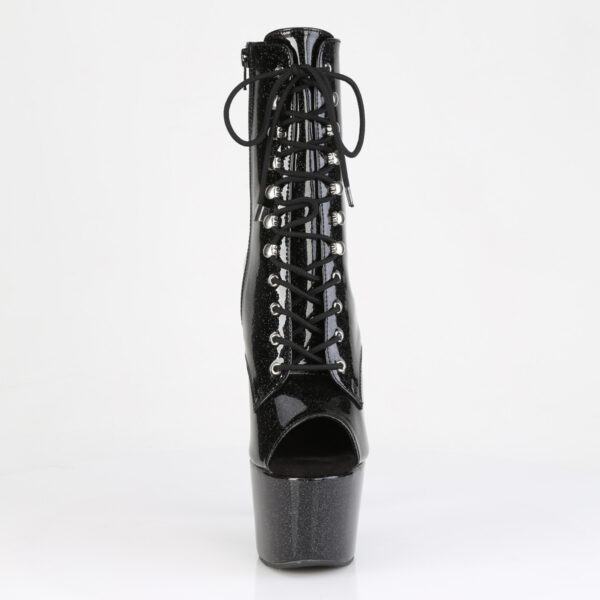 7" Heel, 2 3/4" PF Peep Toe Lace-Up Ankle Boot, Side Zip - Image 2
