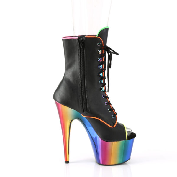 *7" Heel, 2 3/4" PF Peep Toe Lace-Up Ankle Boot, Side Zip - Image 5