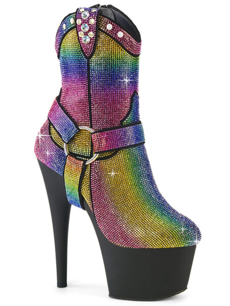 7" Heel, 2 3/4" PF RS Embellished Ankle Boot, Side Zip