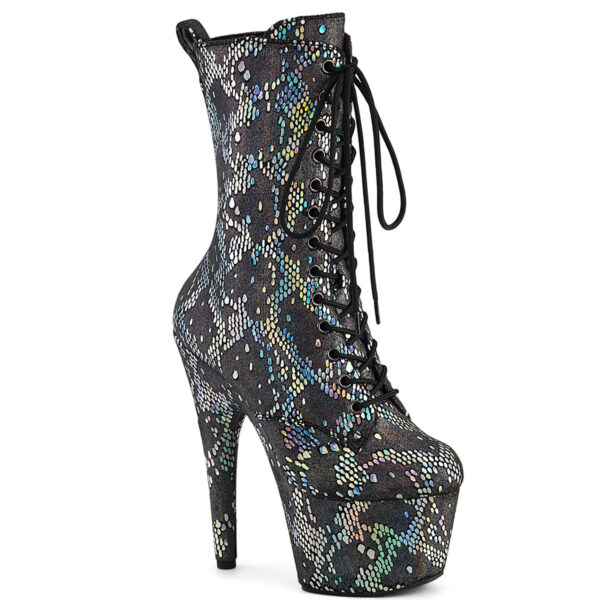 **7" Heel, 2 3/4" PF Lace-Up Front Ankle Boot, Side Zip