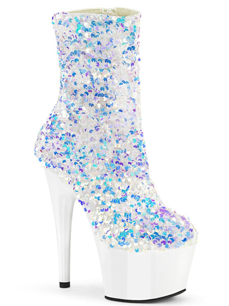 7" Heel, 2 3/4" PF Sequins Ankle Boot, Inside Zip