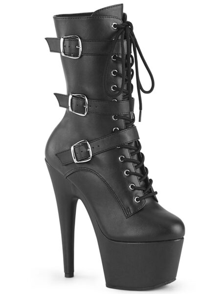 7" Heel, 2 3/4" PF Lace-Up Front Ankle Boot, Side Zip