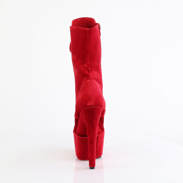 7" Heel, 2 3/4" PF Velvet Lace-Up Front Ankle Boot - Image 4