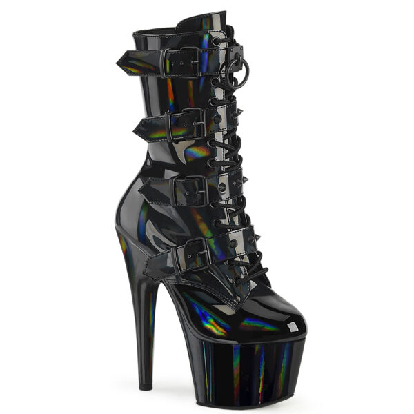 7" Heel, 2 3/4" PF Lace-Up Front Ankle Boot, Side Zip