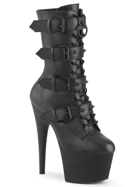 7" Heel, 2 3/4" PF Lace-Up Front Ankle Boot, Side Zip