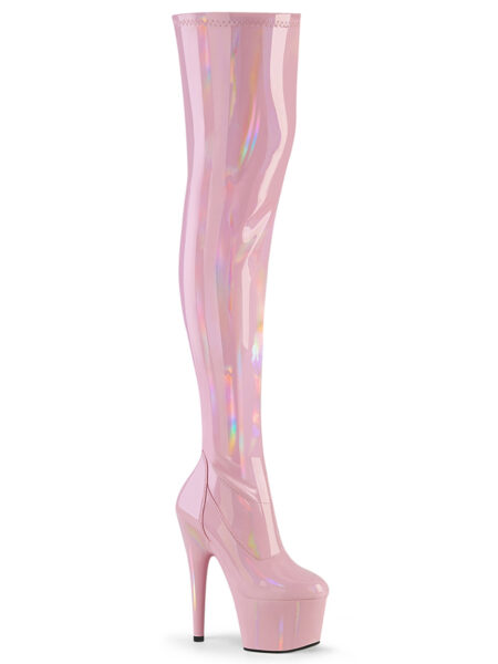 7" Heel, 2 3/4" PF Stretch Thigh Boot, Side Zip
