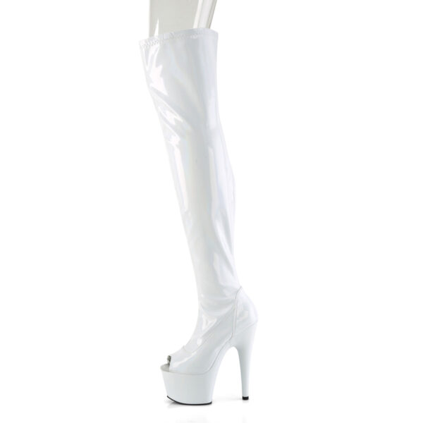 7" Heel, 2 3/4" PF Peep Toe Thigh High Boot, Side Zip - Image 3