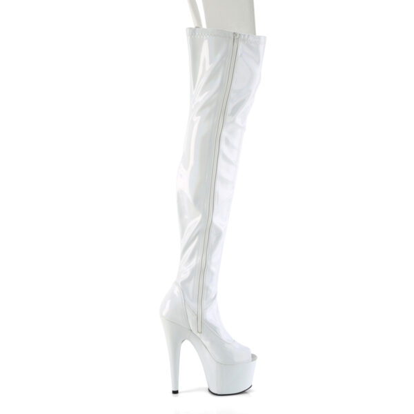 7" Heel, 2 3/4" PF Peep Toe Thigh High Boot, Side Zip - Image 5