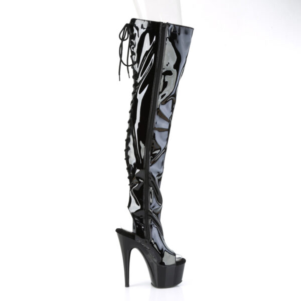7" Heel, 2 3/4" PF Open Heel/Toe Thigh High Boot, Side Zip - Image 5