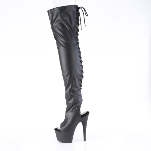 7" Heel, 2 3/4" PF Open Heel/Toe Thigh High Boot, Side Zip - Image 3