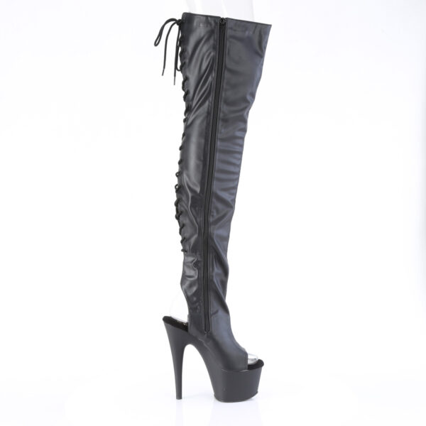 7" Heel, 2 3/4" PF Open Heel/Toe Thigh High Boot, Side Zip - Image 5