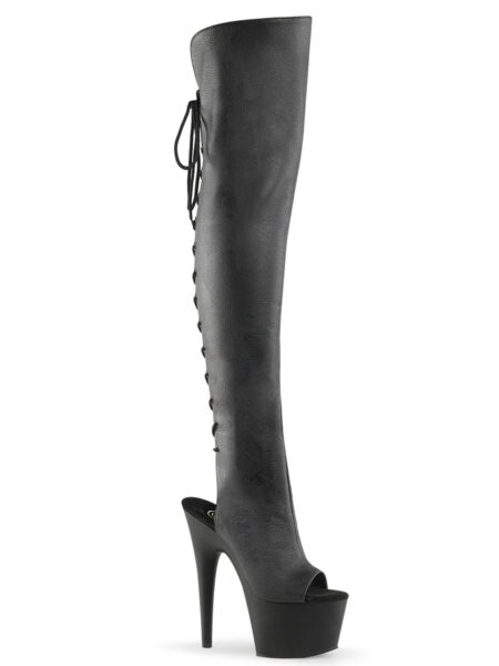 7" Heel, 2 3/4"PF Open Toe/Heel Over-The-Knee Boot, Side Zip