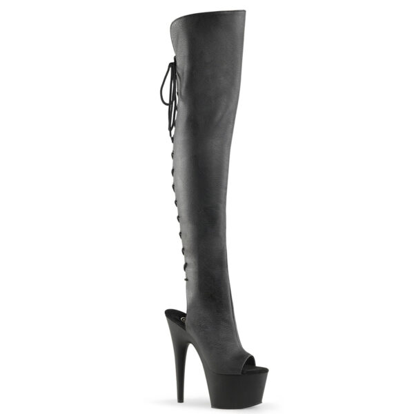 7" Heel, 2 3/4"PF Open Toe/Heel Over-The-Knee Boot, Side Zip