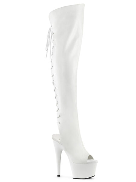 7" Heel, 2 3/4"PF Open Toe/Heel Over-The-Knee Boot, Side Zip