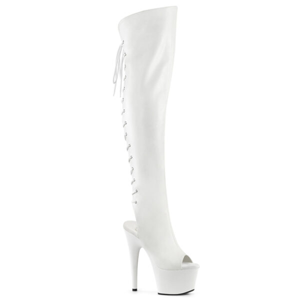7" Heel, 2 3/4"PF Open Toe/Heel Over-The-Knee Boot, Side Zip