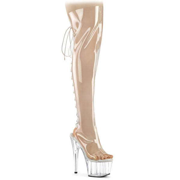**7" Heel, 2 3/4" PF Open Toe/Over-The-Knee Boot, Side Zip