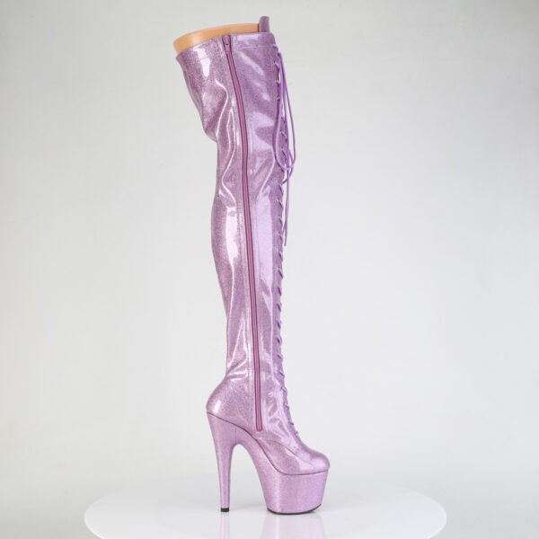 7" Heel, 2 3/4" PF Lace-Up Front Thigh Boot, Side Zip - Image 5